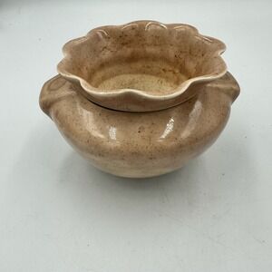 Signed Jelinsky Studio Pottery Self Watering Planter Speckled Glaze 5"